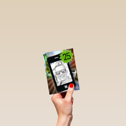 fotokaart telefoon 25 jaar geworden