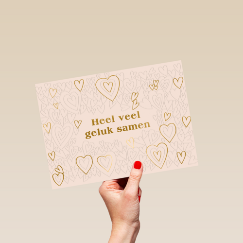 Heel veel geluk samen gouden hartjes