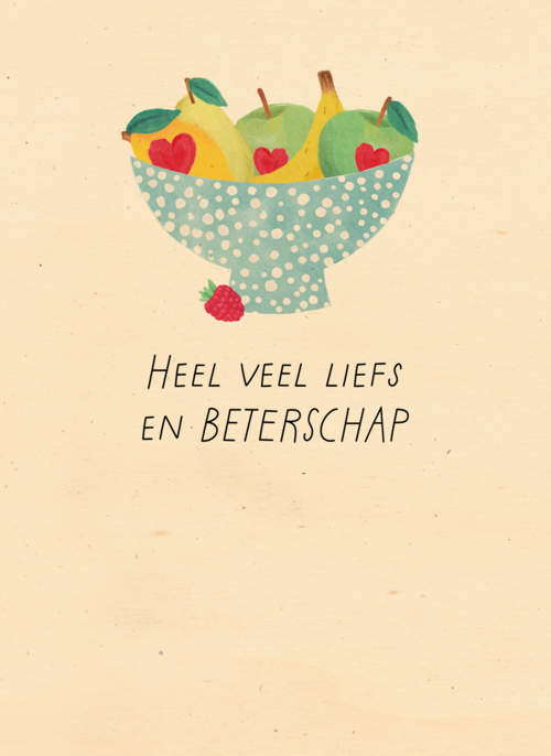 Houten Kaart Beterschapskaarten | Houten Kaart Hallmark | Beterschapskaarten | Beterschapskaart Fruitschaal