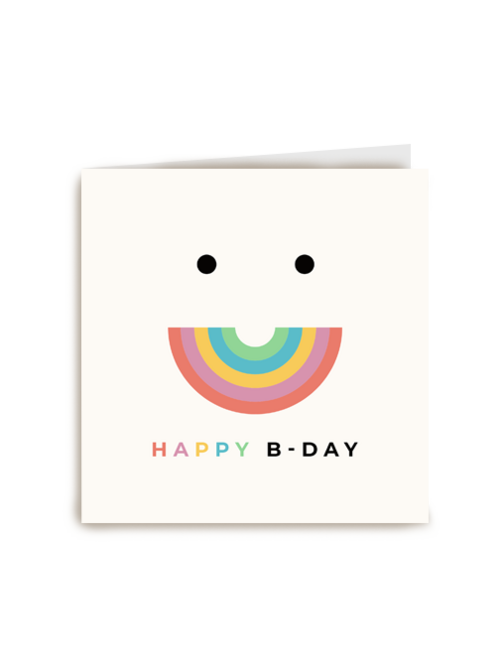happy bday met regenboog