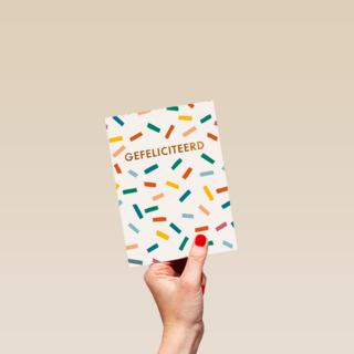 Confetti kaart gefeliciteerd