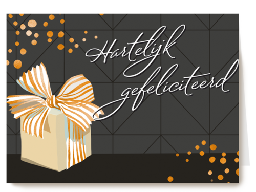 verjaardag kaart stijlvol pakje