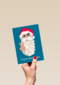 grappige fotokerstkaart met kerstman