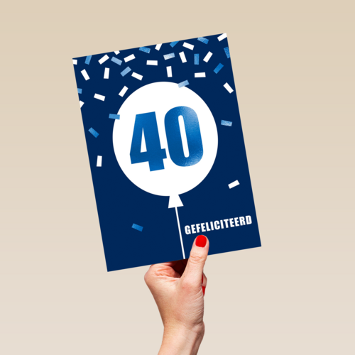Verjaardagskaart leeftijden man 40 ballon