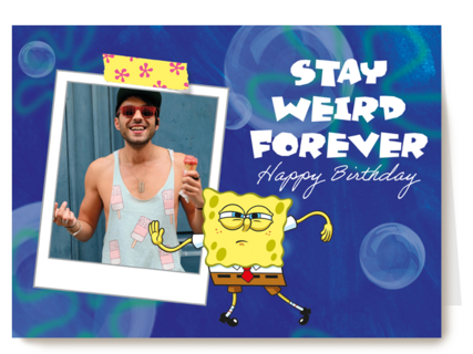 Spongebob Stay Weird Forever fotokaart