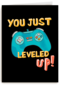 Verjaardagskaart gamecontroller level up