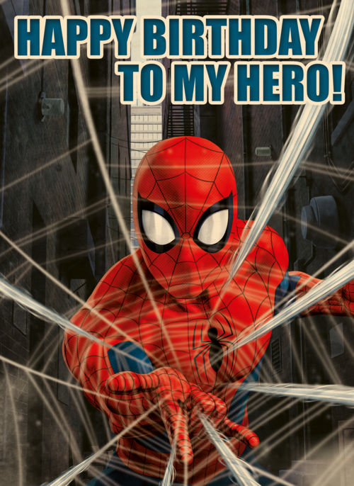 Spiderman verjaardagskaart to my hero