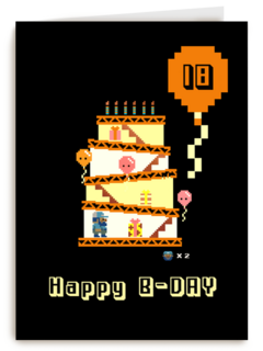8 bit 18de verjaardagskaart