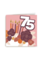 een verjaardagskaart met heerlijk taart voor 75