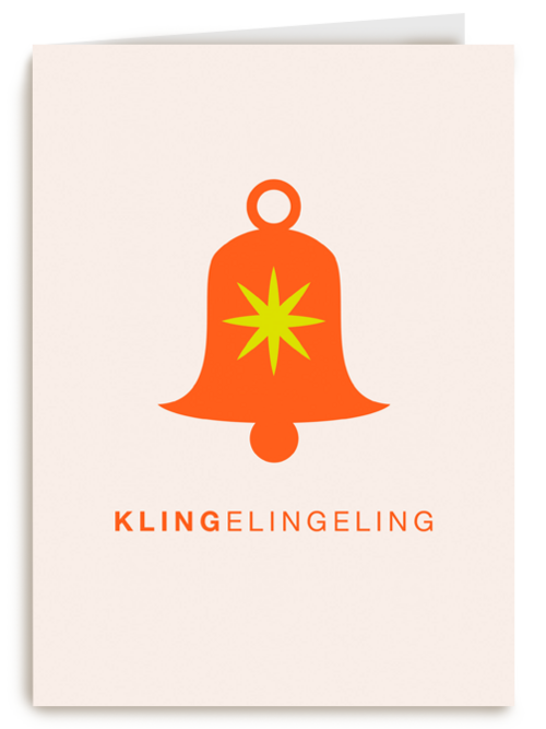Kerstkaart klok klingeling