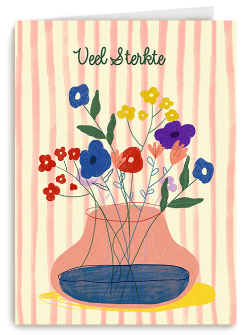 Kaart Hallmark | Condoleance kaarten | Sterkte Bloemen In Vaas