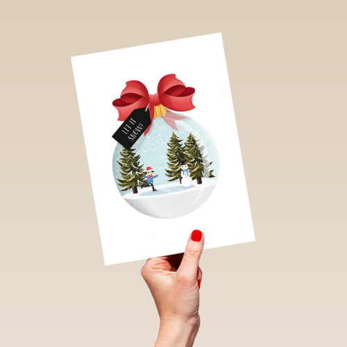 kerstbal met landschap