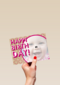 fotokaart stippen roze happy birthday girl