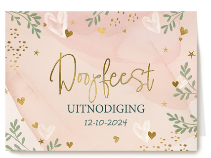 Doopfeest uitnodiging roze
