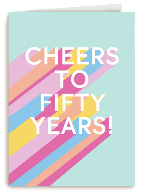 Verjaardagskaart vrouw cheers to fifty years 50