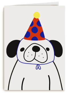Dog with a party hat