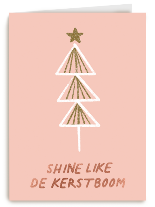 kerstkaart hip shine like de kerstboom