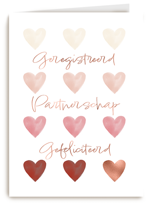 Kaart Hallmark | Felicitatie Huwelijk | Love Story Harten Geregistreerd Partnerschap