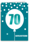 Verjaardagskaart leeftijden man 70 ballon