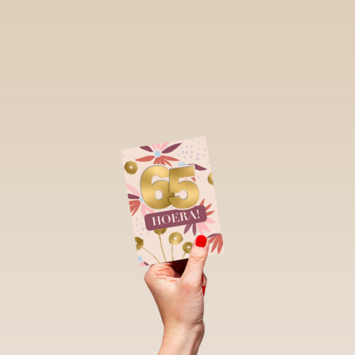 Verjaardagskaart bloemen 65 hoera