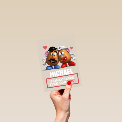 mr potatohead liefde kaart i only have eyes for you