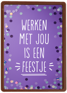 Bedankt kaart thuiswerken werken met jou is een feestje