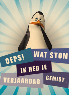 Penguins verjaardag te laat kaart