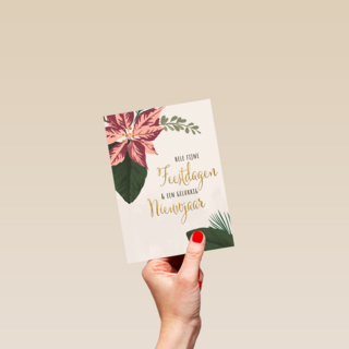 Kerstkaart fijne feestdagen gelukkig nieuwjaar