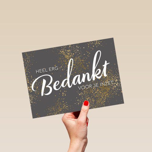 bedankt kaart zakelijk bedankt voor je inzet