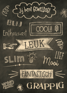 jij bent geweldig krijtbord