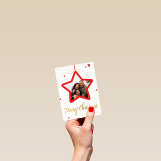 kerstkaart fotokaart rode kerstster