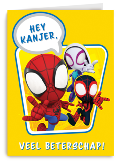 Spiderman beterschapskaart hey kanjer