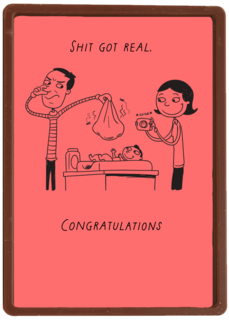 Geboortefelicitatie shit got real