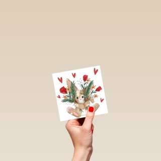 liefdekaart konijn bloemen matia studio