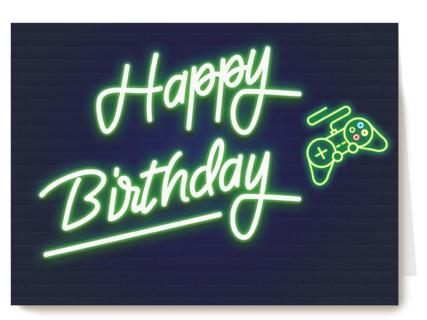 Verjaardagskaart Happy Birthday neon