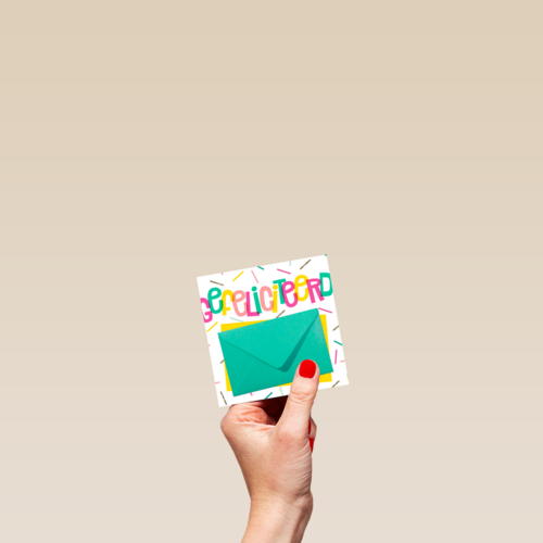 Felicitatiekaart groene envelop