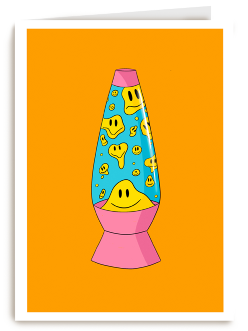 Vrolijke lavalamp gevuld met smileys