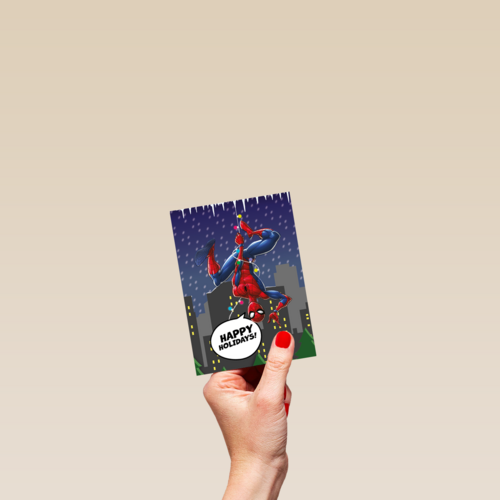 Spiderman kerstkaart happy holidays