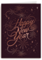 Happy New Year Vuurwerk Goude Sierletters