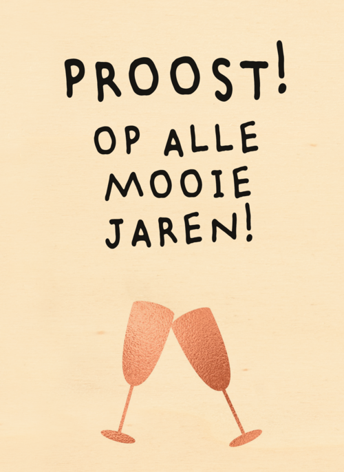 Houten Kaart Jubileum Afscheid Pensioen | Houten Kaart Hallmark | Jubileum Afscheid Pensioen | Proost Op Alle Jaren