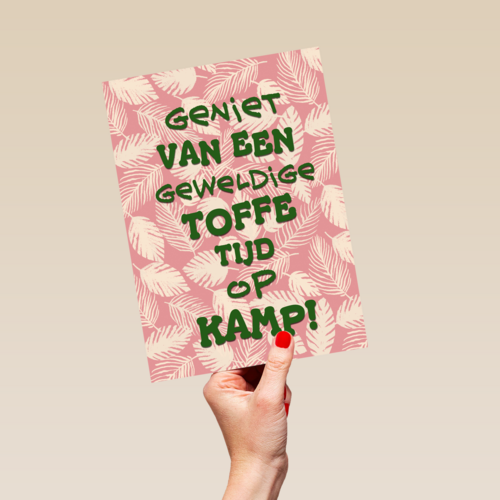 op kamp kaart toffe tijd