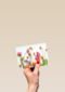 summervibes kaart blanco met vrolijke bloemen erop