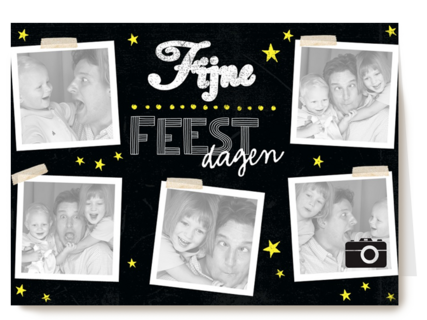 fotokaart zwart fijne feestdagen