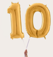 Cijferballon 10 Jaar Goud XL