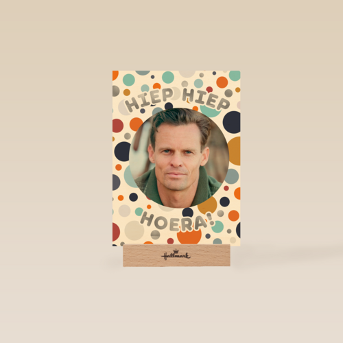 Hiep Hiep Hoera fotokaart man