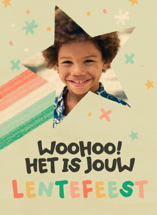 Houten Kaart Lentefeest | Houten Kaart Hallmark | Lentefeest | Woohoo Het Is Jouw Lentefeest Fotokaart