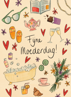 Moederdagkaart Illustratie Fijne moederdag Matia Studio