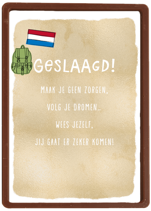 Chocolade Kaart Diploma | Hallmark | Chocolade Kaart Hallmark | Diploma | Geslaagd Kaart Volg Je Dromen Nederlandse Vlag