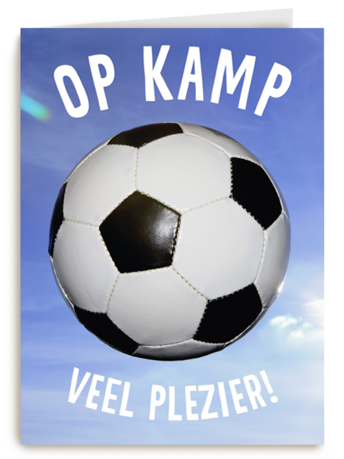 Op kamp kaart met voetbal veel plezier