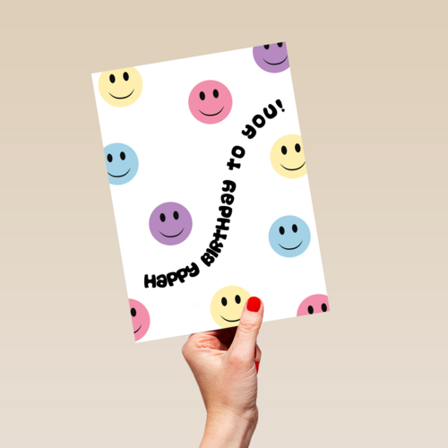 verjaardag kaart hip smilies happy birthday to you